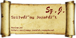 Szilvásy Jozafát névjegykártya